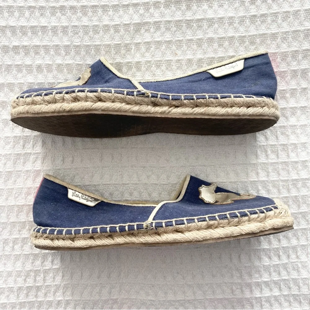 Lilly Pulitzer Lia Blue Seahorse Espadrilles size 8